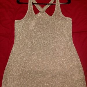 NWT. Silver sparkly halter top.